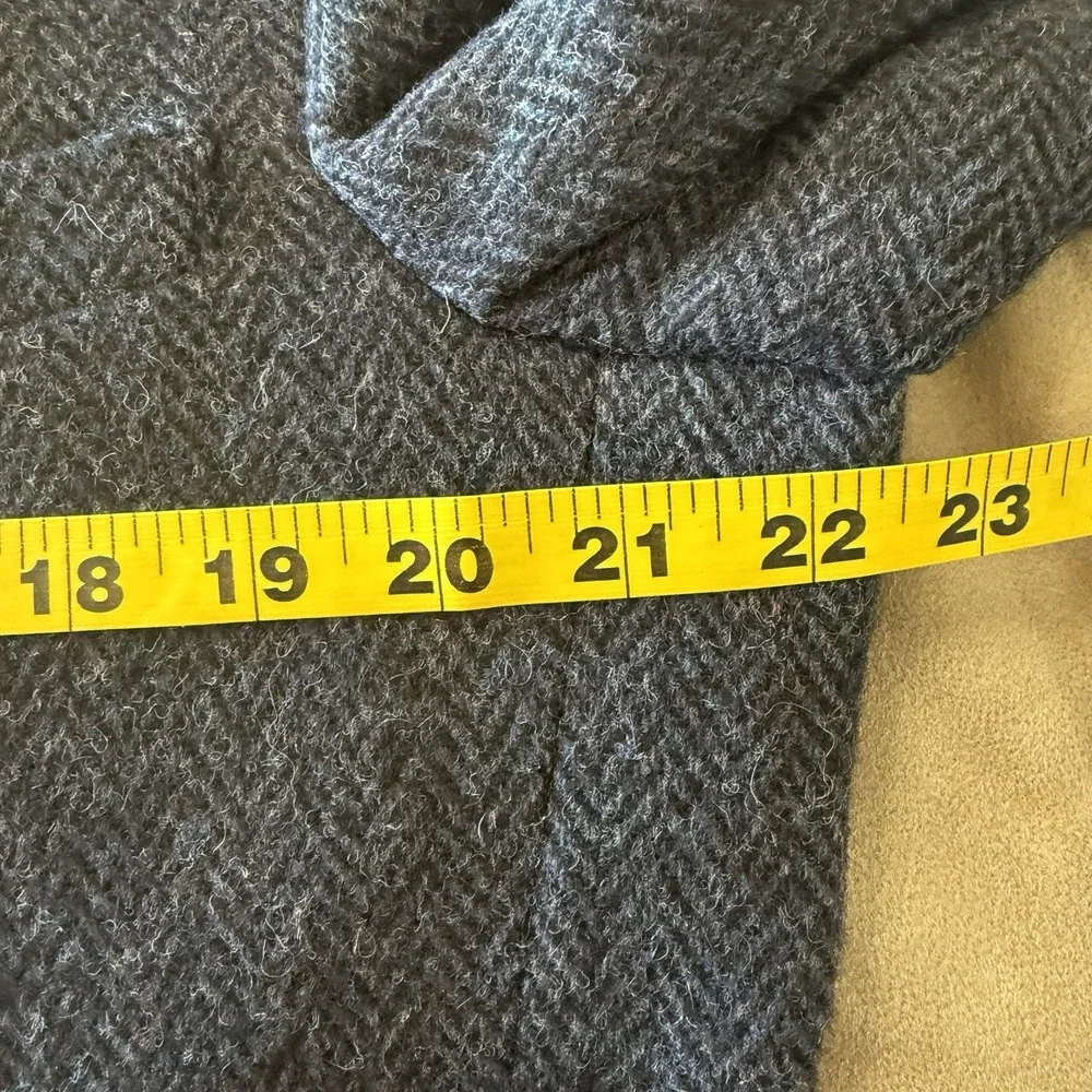 Vintage Mens 100% Wool Herringbone Tweed‎ Sport Coat Jacket Elbow Patch 42L USA